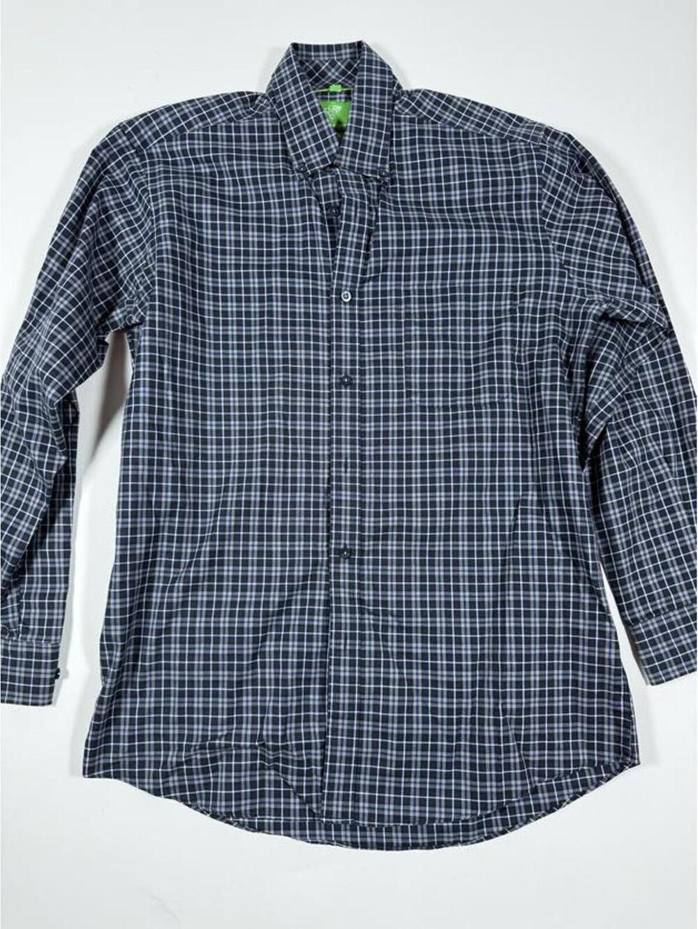Forsyth of Canada Men's Blue Plaid Button-Up Shirt Medium